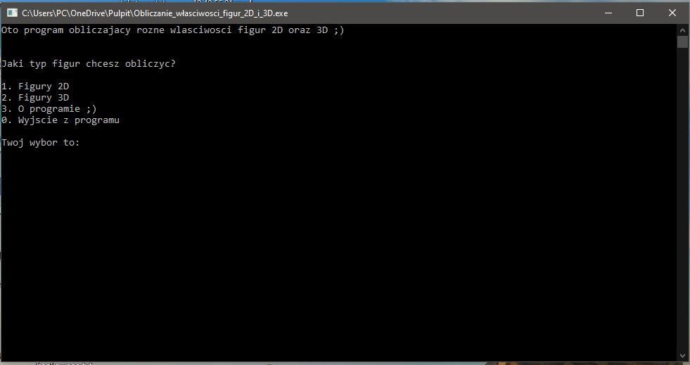 Obliczanie właściwości figur 2D i 3D